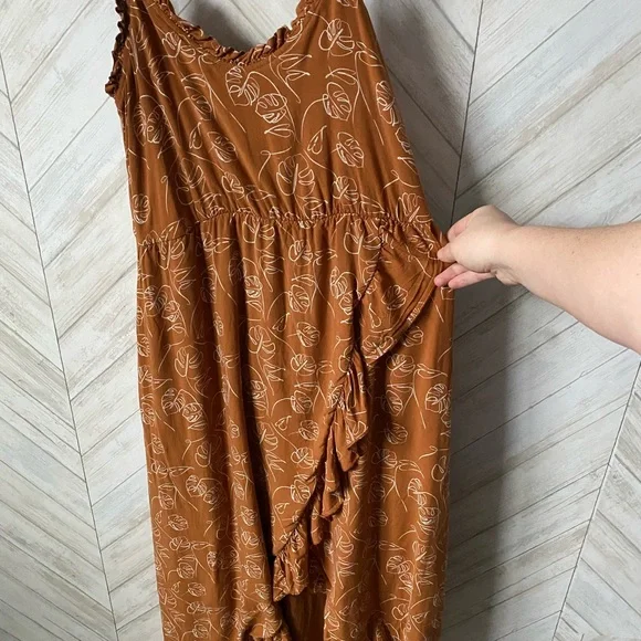 Orange Asymmetrical Ruffled Sundress - Picture 2 of 9